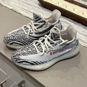 Adidas Yeezy Boost 350 V2 Black and White with Red Detail